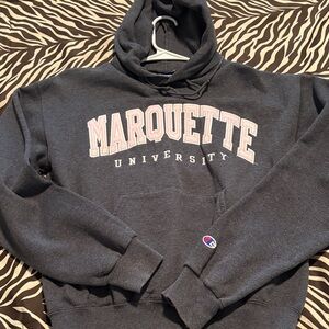 Vintage women’s small Champion Dark Gray pink Marquette University Hoodie